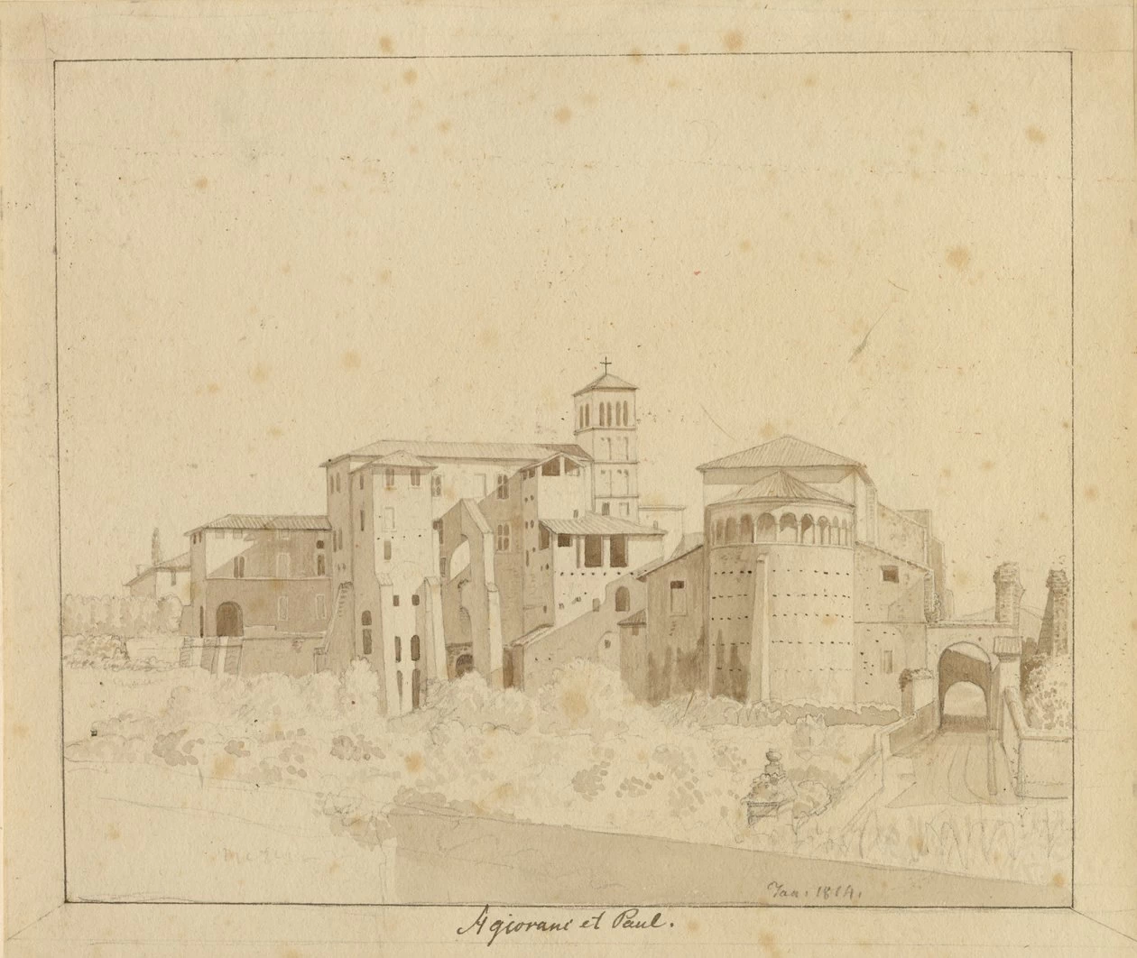 SS. Giovanni e Paolo visti da Piazza S. Gregorio, Roma - Statens Museum for Kunst